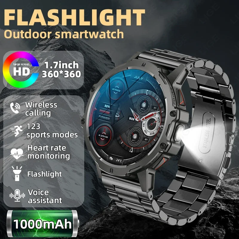 

New Smart Watch Men HD AMOLED Screen GPS Motion Trajectory Heart Rate Blood Oxygen Monitoring Bluetooth Call 1.7"SmartWatch IP68