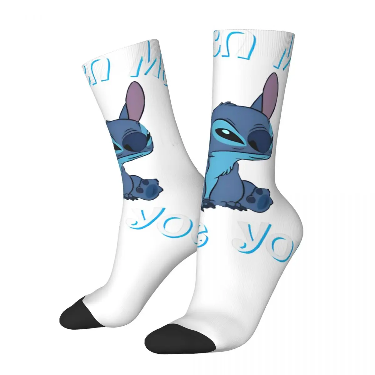 Stitch And Lilo Stitch Touch Me And I Will Bite You Socks Leisure Stockings Autumn Non Slip Men's Socks Soft Design Cycling Sock