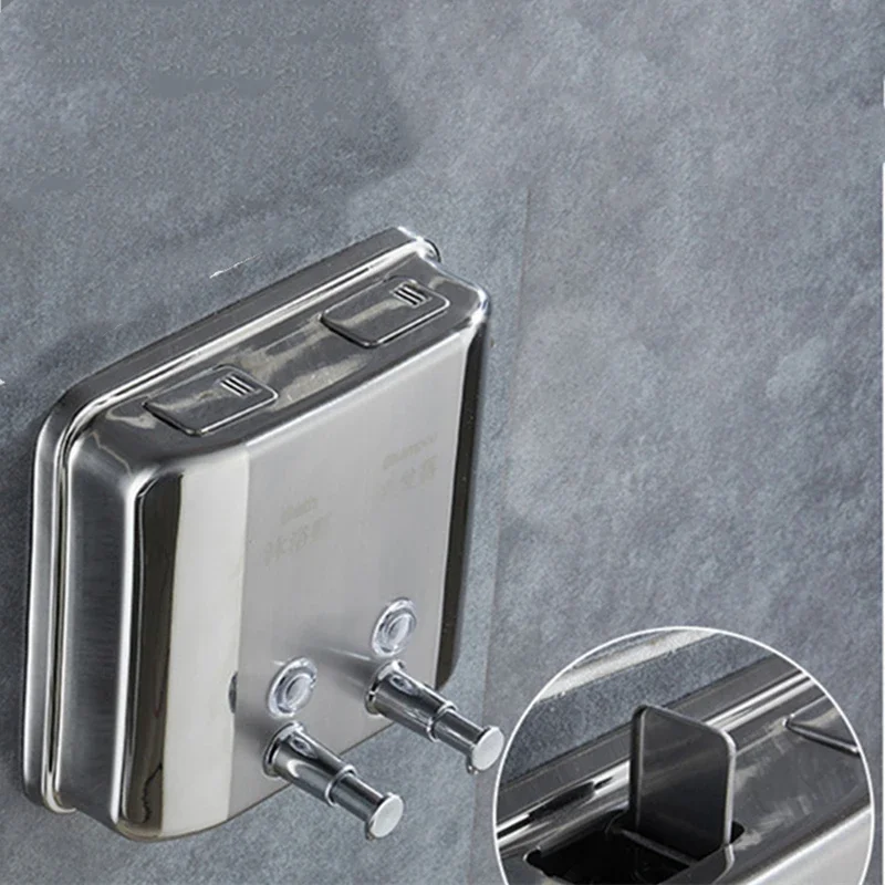 Wall Mounted Stainless Steel Soap Dispenser Silver Kitchen Bathroom Shower Soap Box 500 ml 800 ml 1000 ml Liquid Dispenser 4