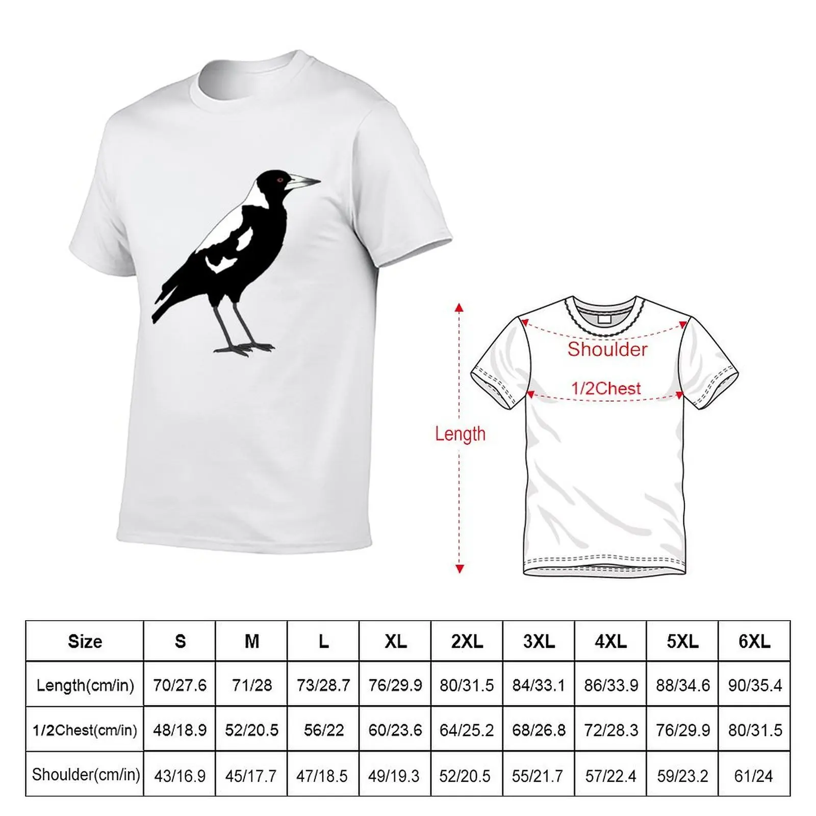 Australian Magpie T-Shirt t shirts cotton 100% man t shirt summer anime tshirt T-shirt