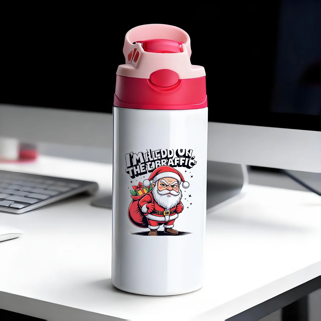 

304 stainless steel thermal cup cartoon Santa Claus straw cup kids portable water cup holiday gift musthave for Christmas cel