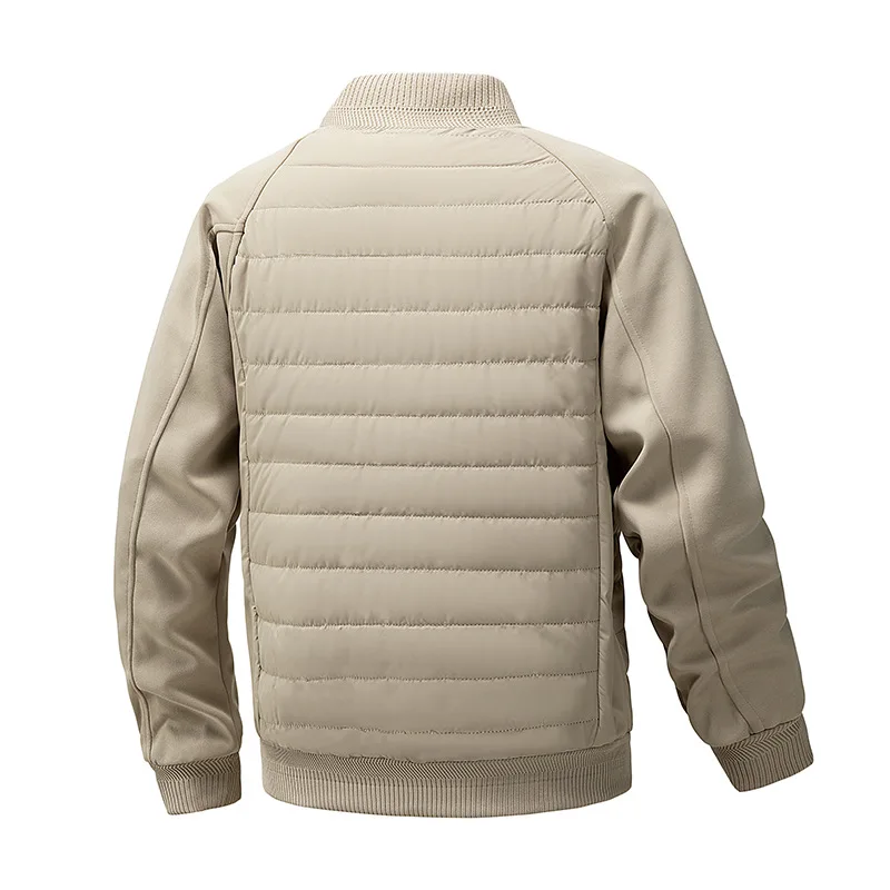 Winter Men Down Coat Fashion Stand Collar Long Sleeve Zipper Male Jacket Simple Solid Color Lightweight Casual Man Outerwear