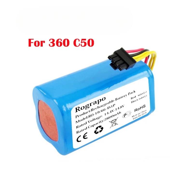 New 14.8V 2800mAh-3400mAh Li-ion Battery Pack For 360 S5 S7 T90 S6 C50 Robot Vacuum Cleaner