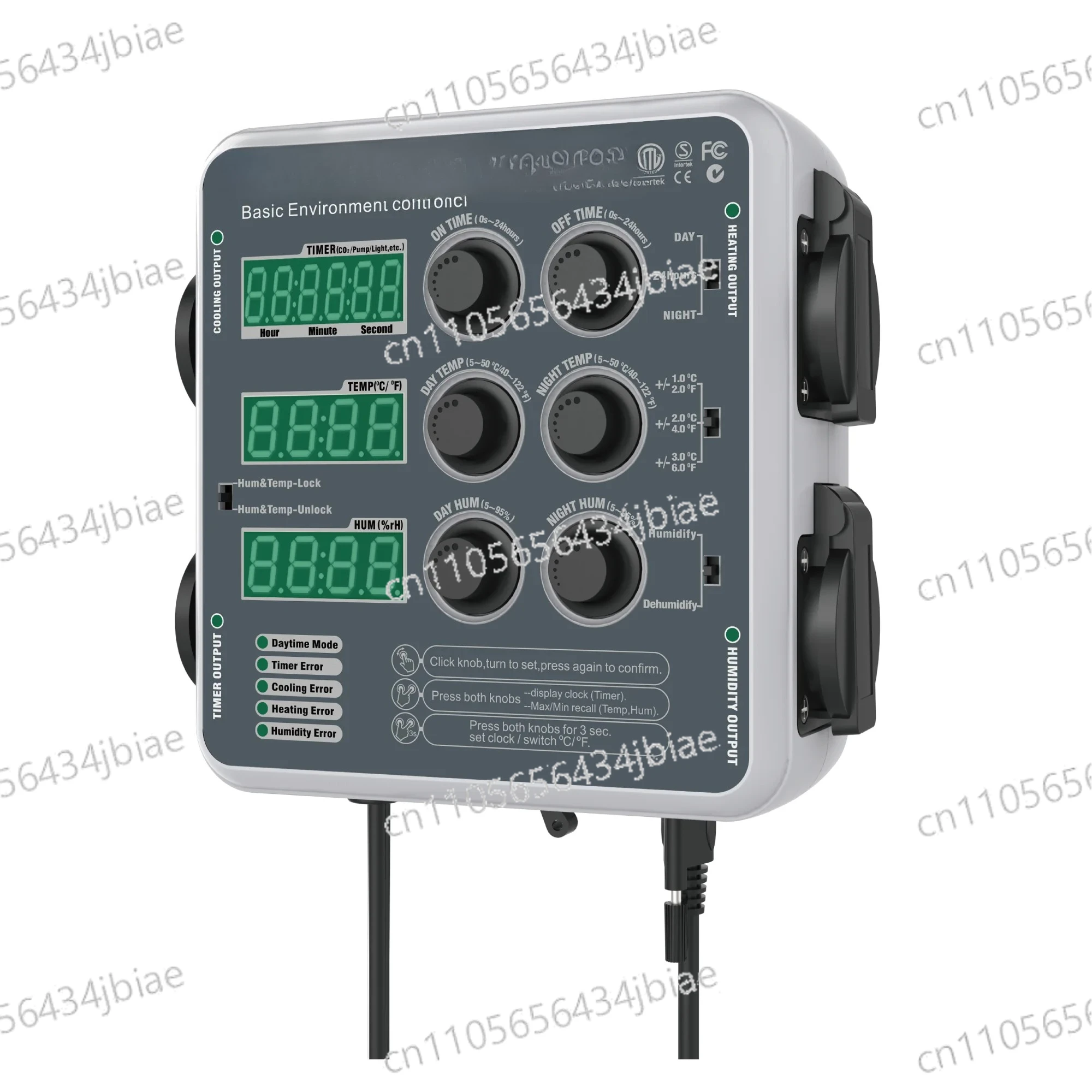 Greenhouse Hydroponics Climate Controller Grow Room Temperature/humidity/recycle