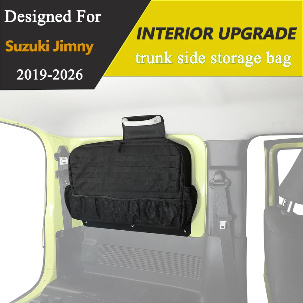 Rear Trunk Side Storage Bag Tactical Molle for Suzuki Jimny 2019-2026 Trunk Molle Tools Organizer Stowing Tidying Accessories