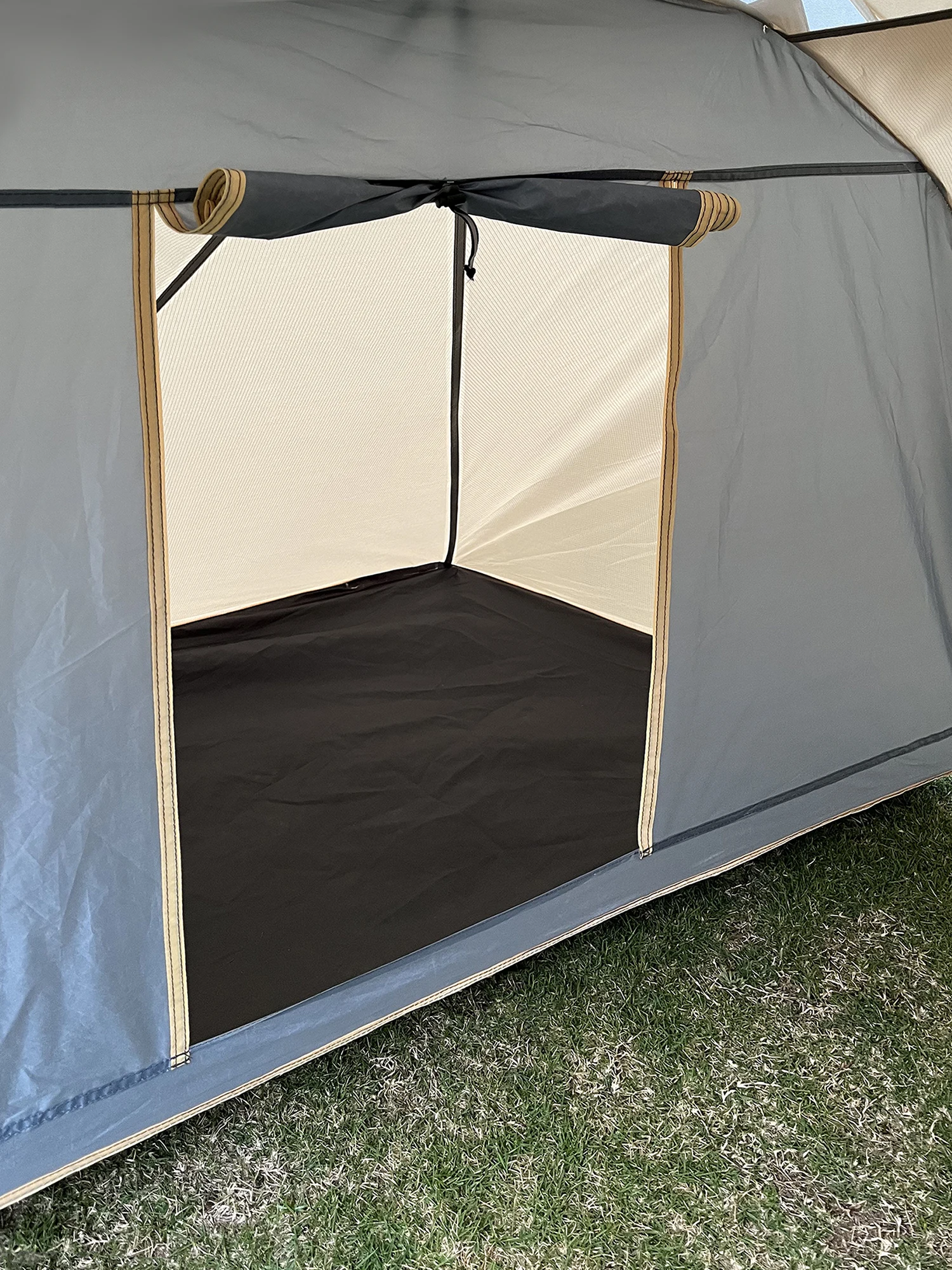 2-Personen-Zelt mit Hundebereich, abnehmbarem Dach, wasserdicht, sonnengeschützt, 3-Raum-Haustier-Unterstand, Outdoor-Reise- und Wanderzelt für den Park – Detail 33