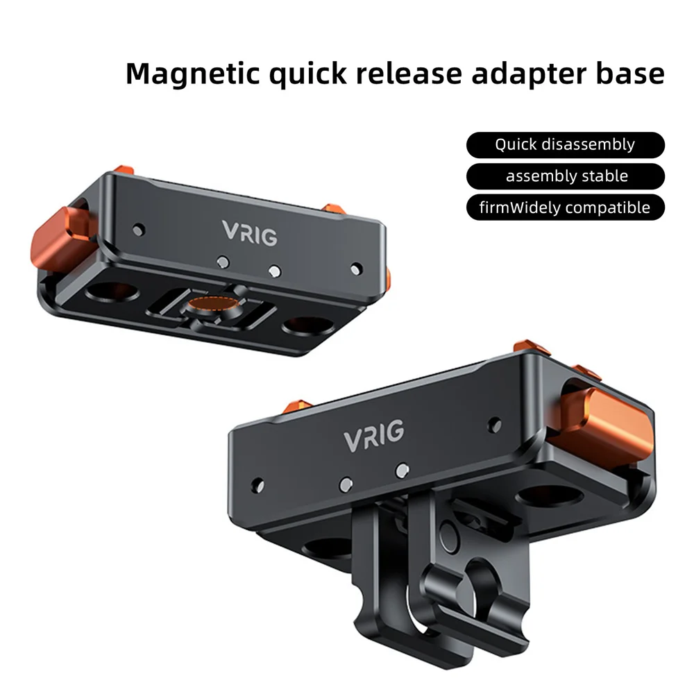 VRIG Magnetic Quick Release Plate Clamp for Insta360 Ace / Ace Pro Action Camera Tripod Adapter Mount Plate & Protector Cover