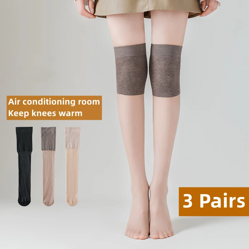 

3 Pairs Women's Stockings & Hosiery Sexy Nylon Long Socks Over The Knee Summer Spring Breathable Thin Anti-snag Keep Knees Warm