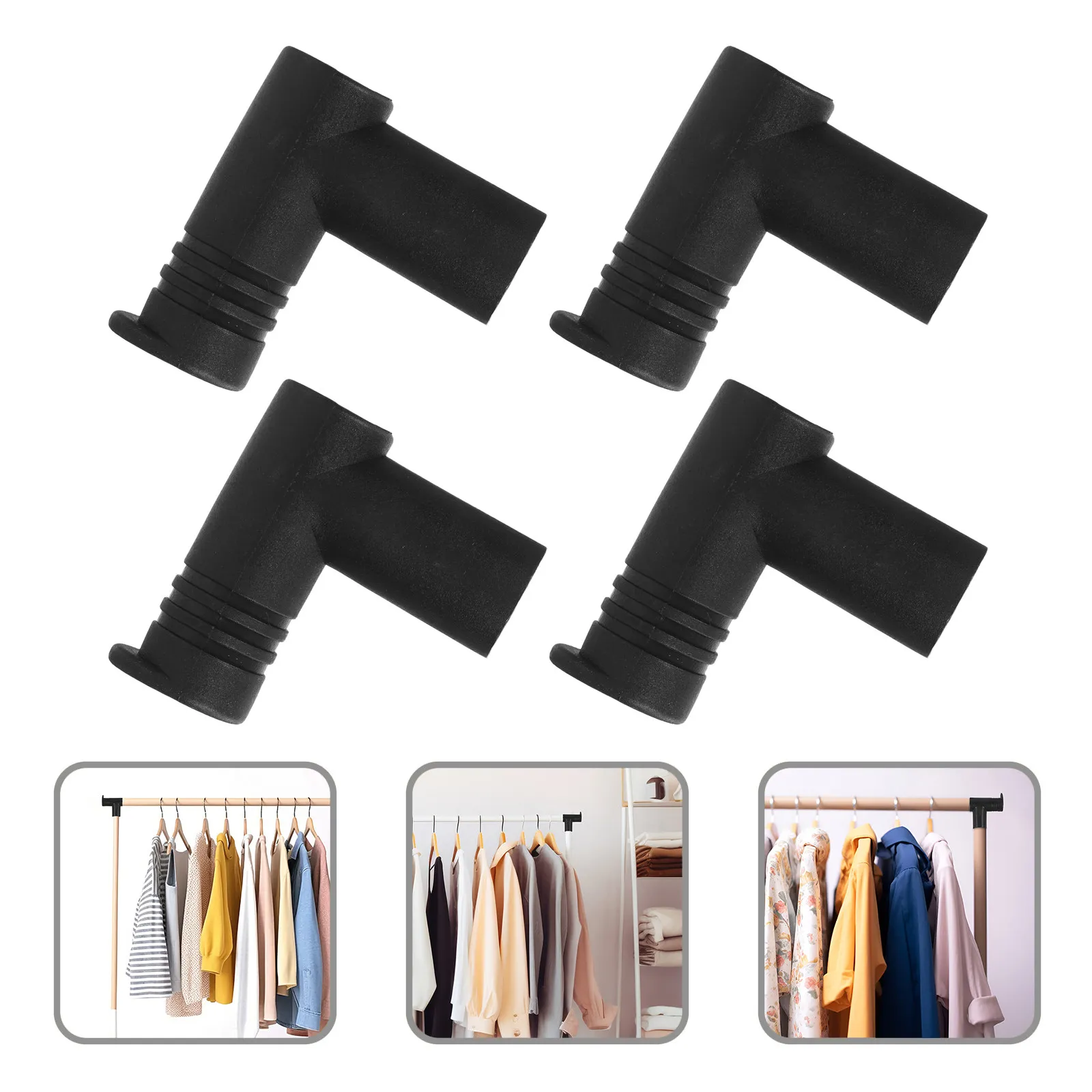 10Pcs Clothes Rack Connector Hollow Round Tube Joint Stable Clothes Drying Rack Adapter Plastic Clothing Shelf Fitting