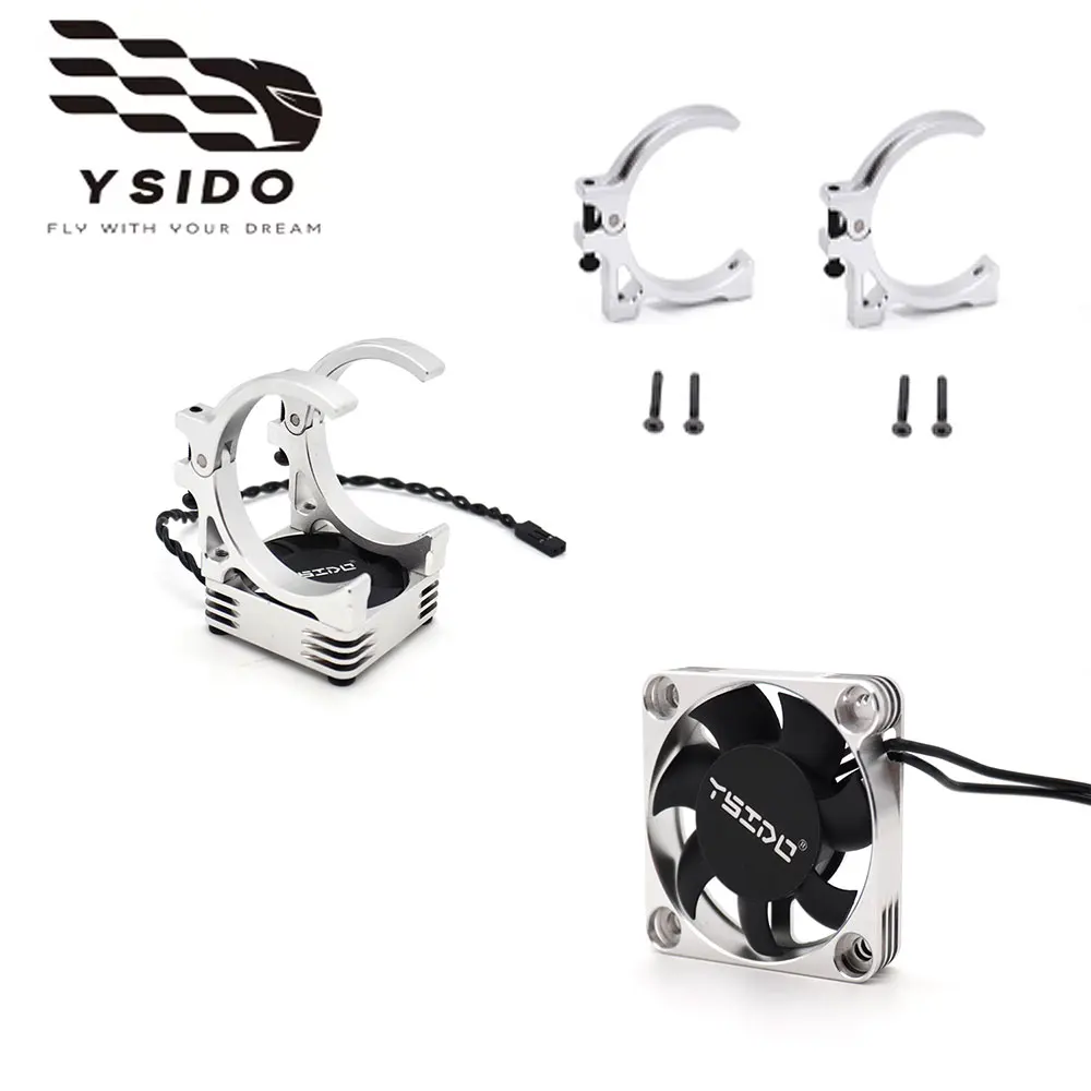 YSIDO RC Motor 4010 Metal Cooling Fan 40mm*10mm Fan W/ Double Holder For RC Car 4274 4268 4068 4074 4082 4092 Motor Upgrade Part