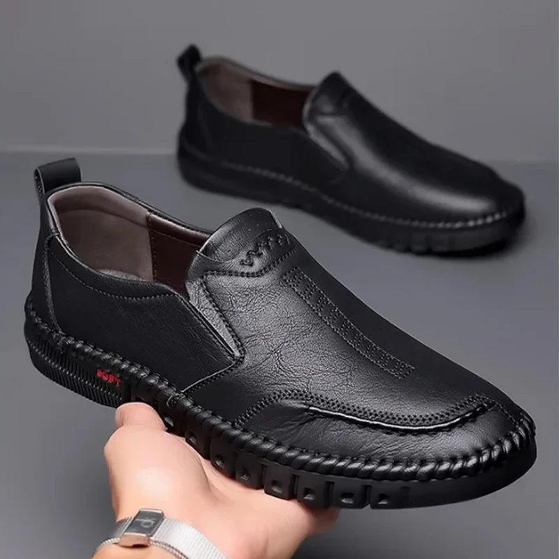 2024 Zakelijke Leren Schoenen Mocassin Schoenen Ademende Heren Casual Loafers Comfortabele Schoenen Voor Heren Zomer Heren Sneakers