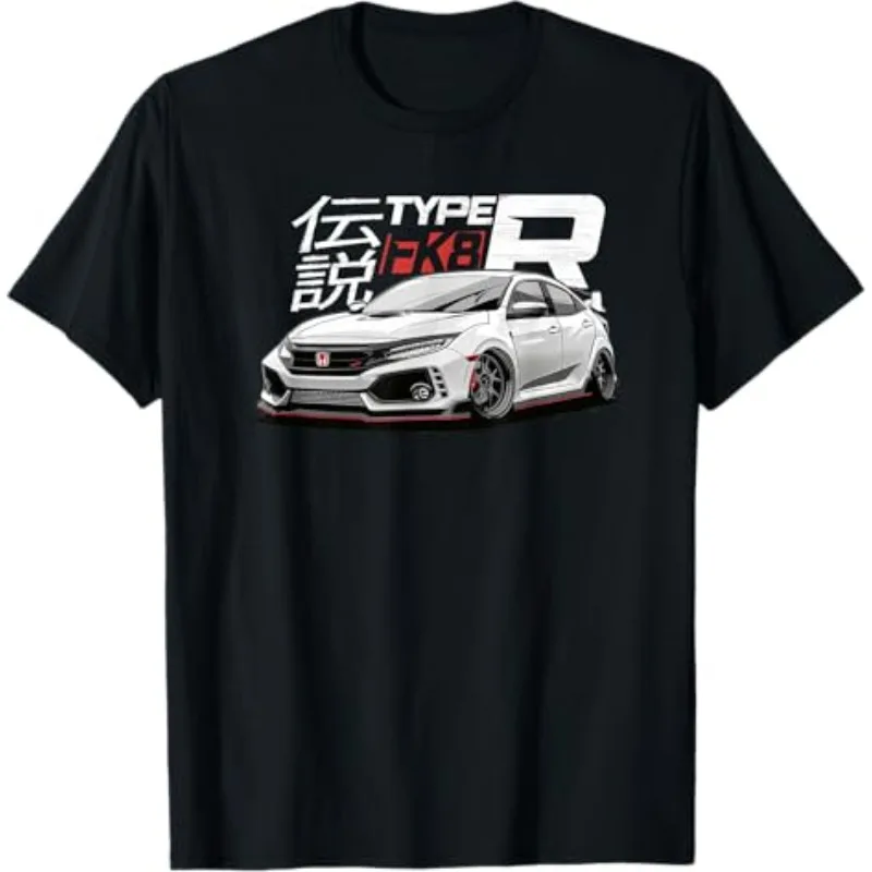 

Мужская и женская футболка Honda Racing Motorcycle Culture Shirt Summer New Fk8 Civic - JDM Type Riding Off-road с короткими рукавами