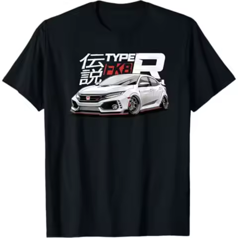 Honda Men's and Women's T-shirt Racing Motorcycle Cultural Shirt Summer New Fk8 Civic - JDM Type R Riding Off-road Short Sleeves