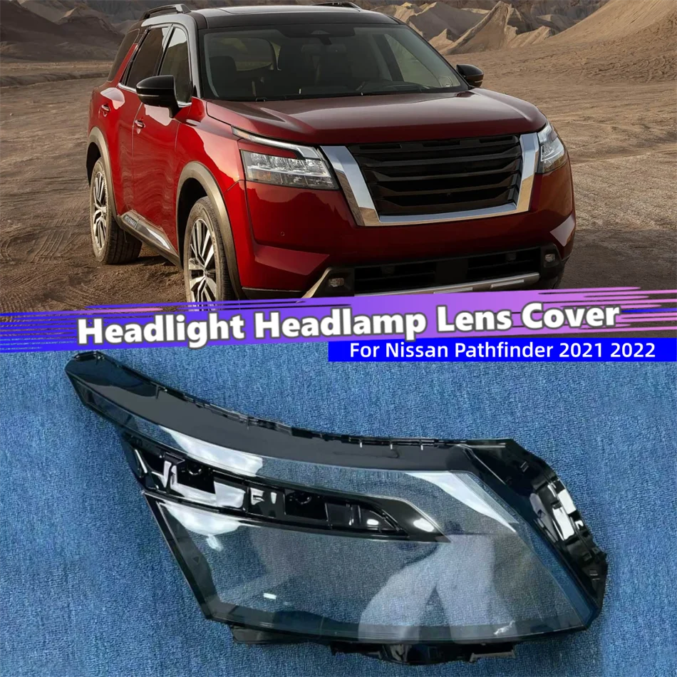 For Nissan Pathfinder 2021 2022 Car Products Front Headlight Shell Glass Lamp Shell Car Front Headlight Lens Cover Lights Shell