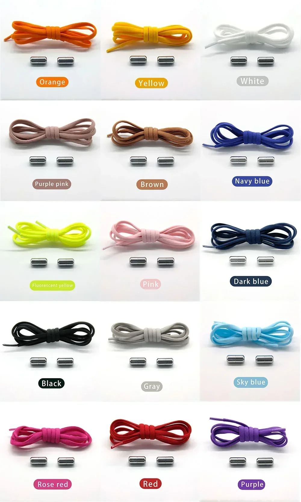 Elastic No Tie Shoelaces Semicircle Shoe Laces for Kids and Adult Sneakers Shoelace Quick Lazy Metal Lock Laces Shoe Strings image 4