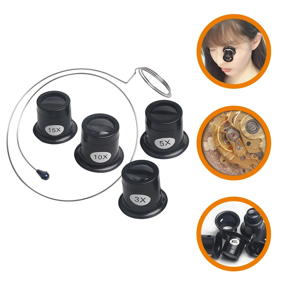 

Magnifying Glass Eye Clip Type Loupe Glasses Jewelry Loupes Watches Head Repairing Tool Lens Visor