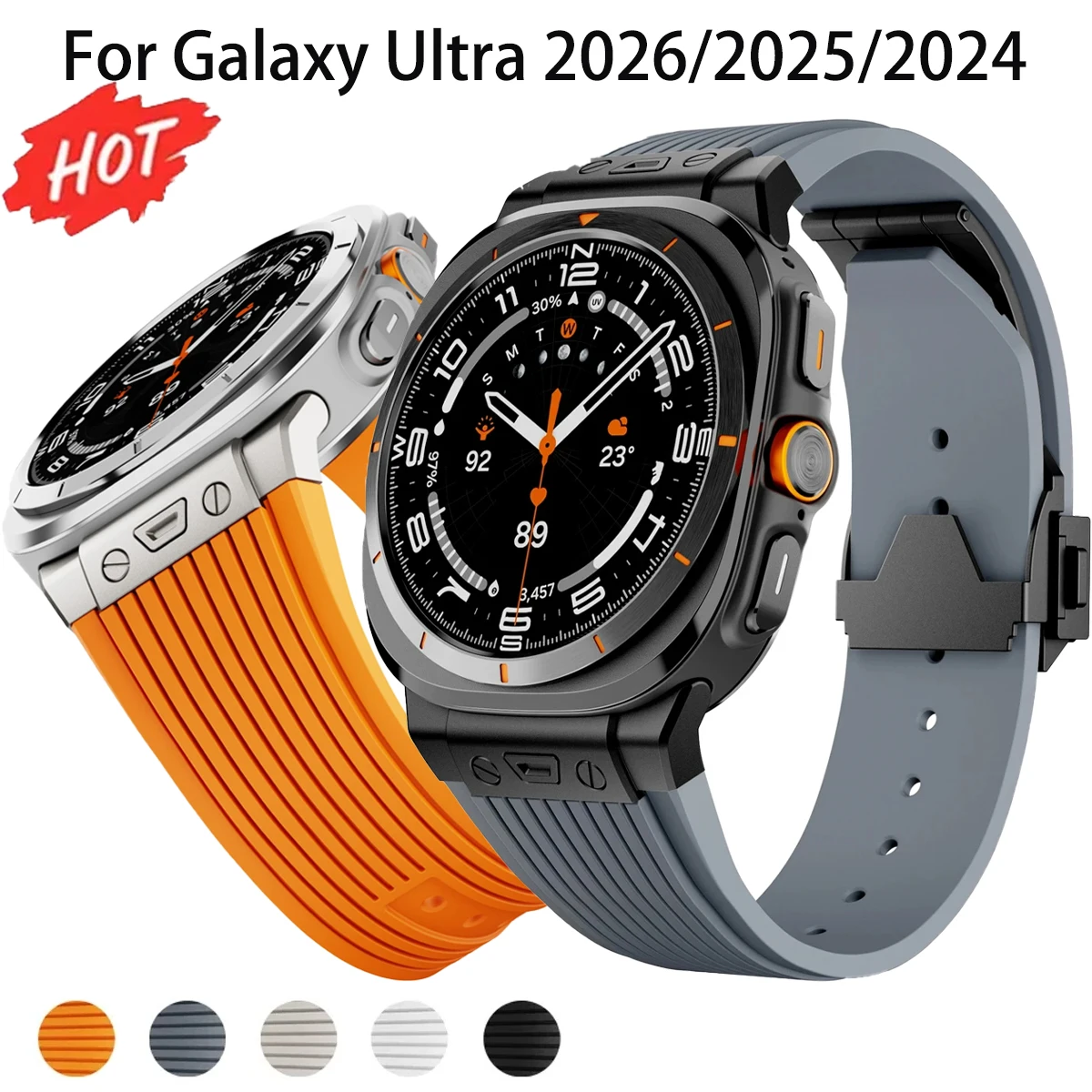 Sportarmband für Samsung Galaxy Watch Ultra 2/2025 47mm Edelstahl-Schnallenband für Galaxy Watch Ultra 2026 Luxus-Armband