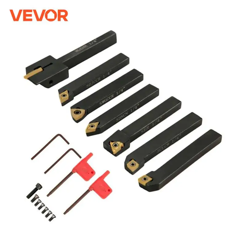 VEVOR 7PCS Indexable Carbide Lathe Tool Set Tool Holder 1/2