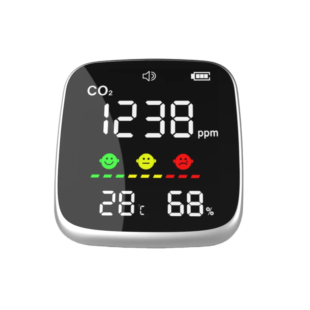 Gas Detector CO2 Quality Detector LED Display Temperature Humidity Sensor Tester Household CO2 Quality Monitoring Instruments