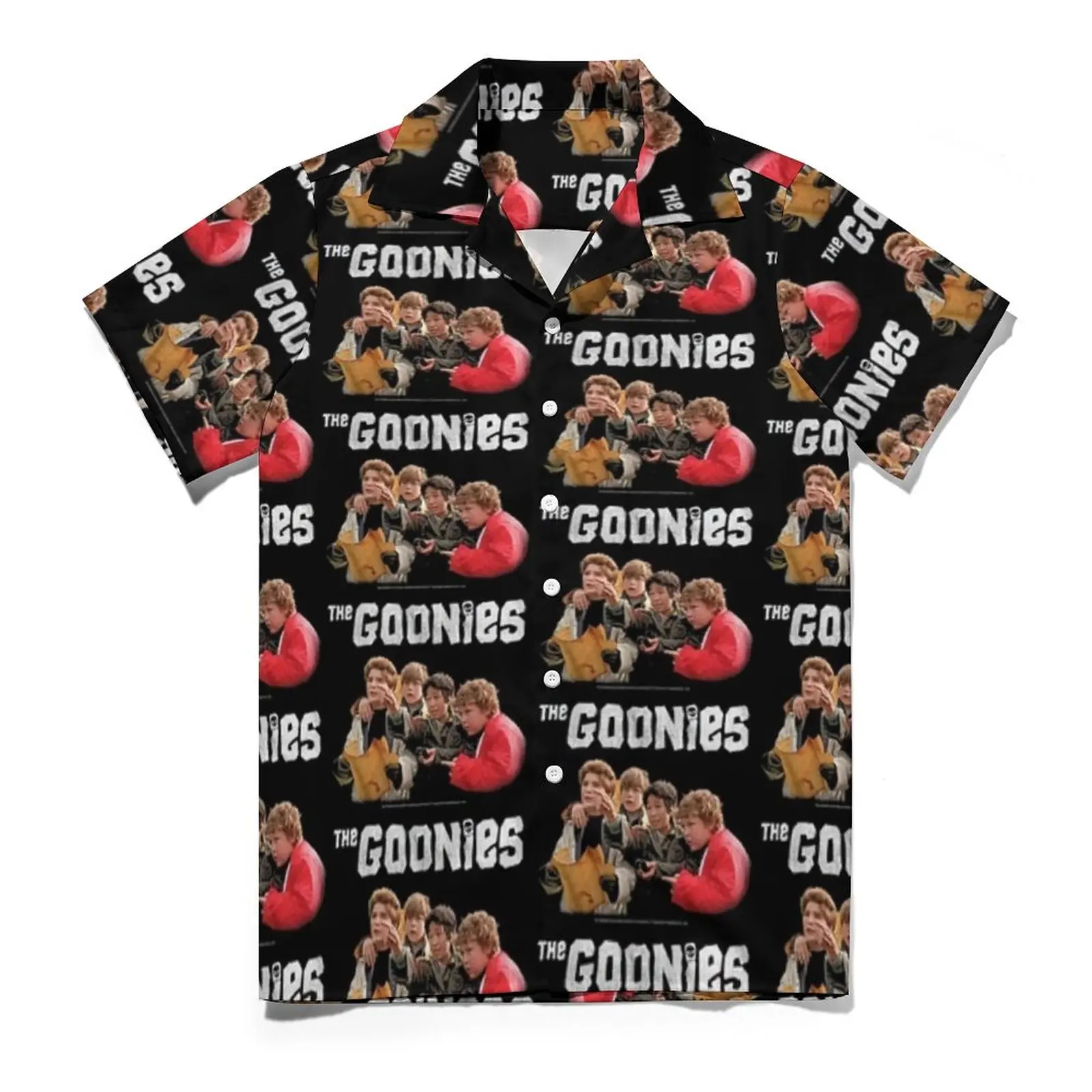 Goonies Brotherhood Casual Shirts Never Say Die Beach Shirt Hawaiian Vintage Blouses Male Print Plus Size