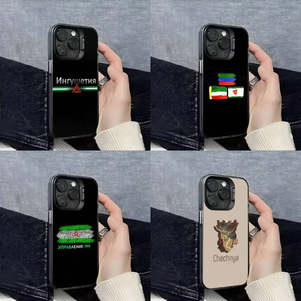 

Chechen Coat Arms Flag Phone Case For iPhone 16,15,14,13,12,11,Mini,Pro,E,SE4,XS,MAX Black IMD Box
