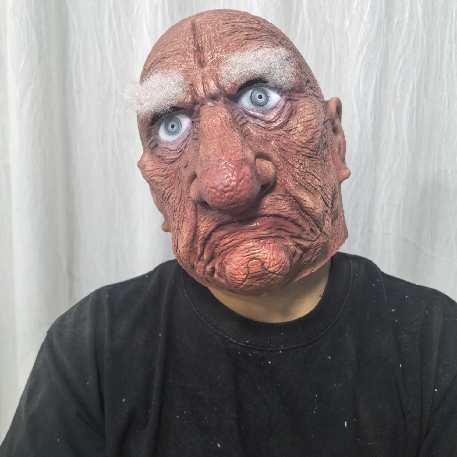 หน้ากากยางเหมือนจริงของคุณกรัมป์ส หน้ากากชายหัวล้านโกรธง่ายสำหรับฮาโลวีน พร้อมคิ้ว - อุปกรณ์แต่งกายแฟนซีสำหรับผู้ใหญ่ ส่งได้ทันที