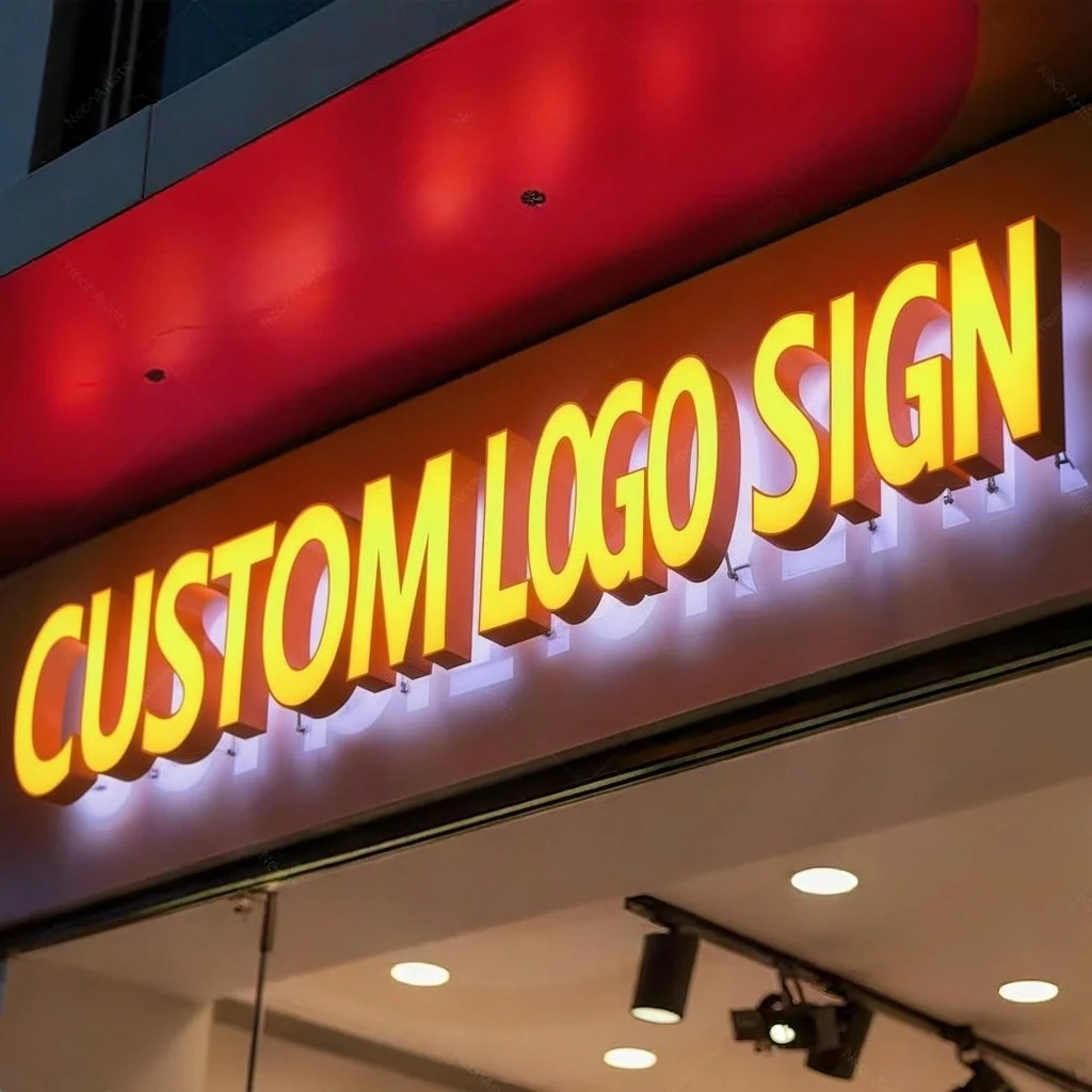 Custom Logo 3D Mirror Acrylic Sign - Illuminated Modern Chic Laser Cut Wall Mounted for Coffee Shop Reception New Business Gift