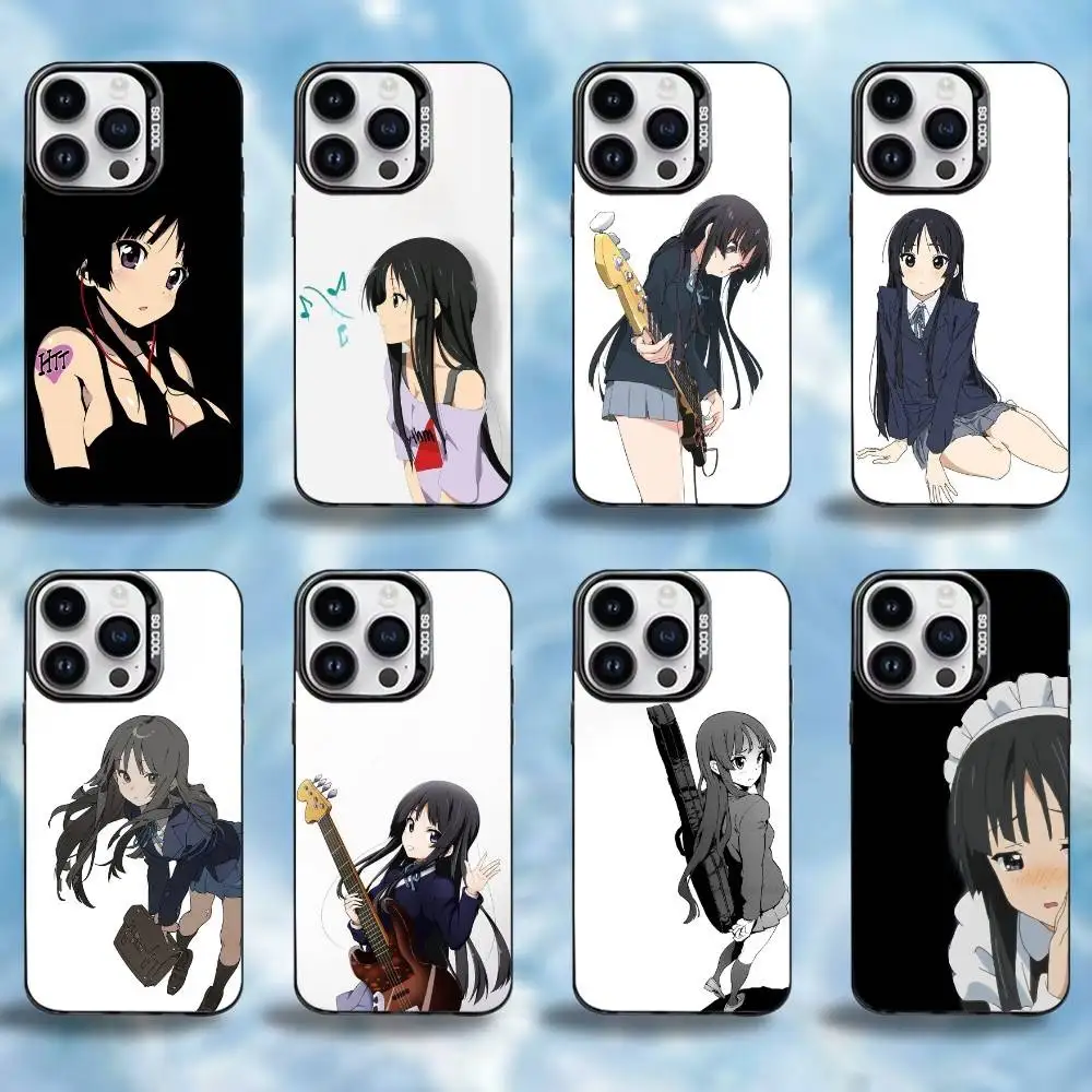 

Anime K-K-ON Akiyama Mio Phone Case For iPhone17,16,15,14,13,12,11 Plus,Pro Max Black Colorful Silver Phone case Funda Cover