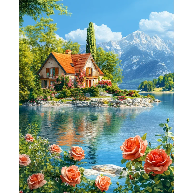 GATYZTORY Paint By Numbers For Adults Garden Landscape Drawing On Canvas Acrylic on Canvas Scenery Kill Time Home Decor