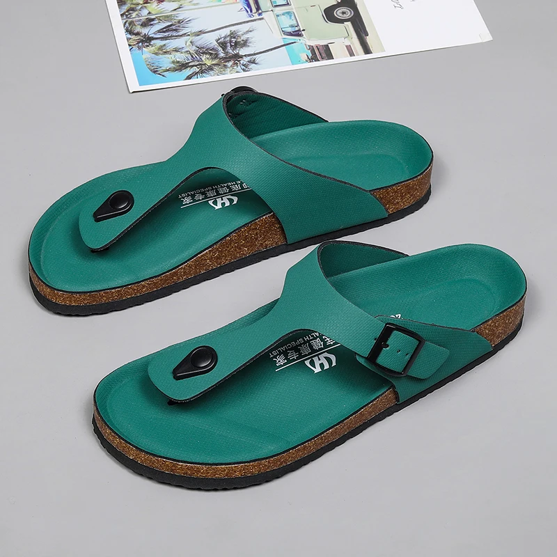 2024 neue Frau Sandalen Marke weiche Sandalen weibliche Strand Freizeit schuhe Plattform Kork Folien original männliche rutsch feste Flip-Flop Sommer