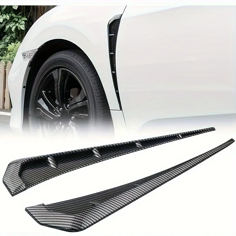 

1 Pair Car Fender Side Air Vent Cover Trim Modified Carbon Fiber Black Fender Side Gills Universal Air Vent Decorative Stickers