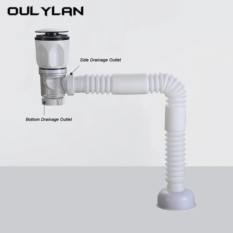 Kitchen Washbasin Sink Drain Retractable Deodorizing Flexible Downspout Bathroom Sink Anti Clogging Kitchen Accessories