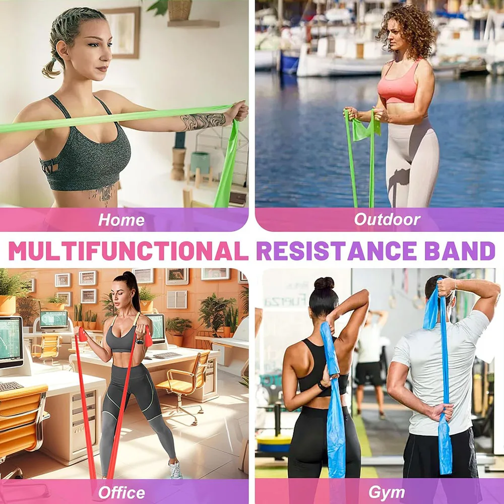 For Home Gym Fitness Stretching Strength Training Resistance Bands Exercise Physical Therapy Bands Yoga Pilates Pull Strap