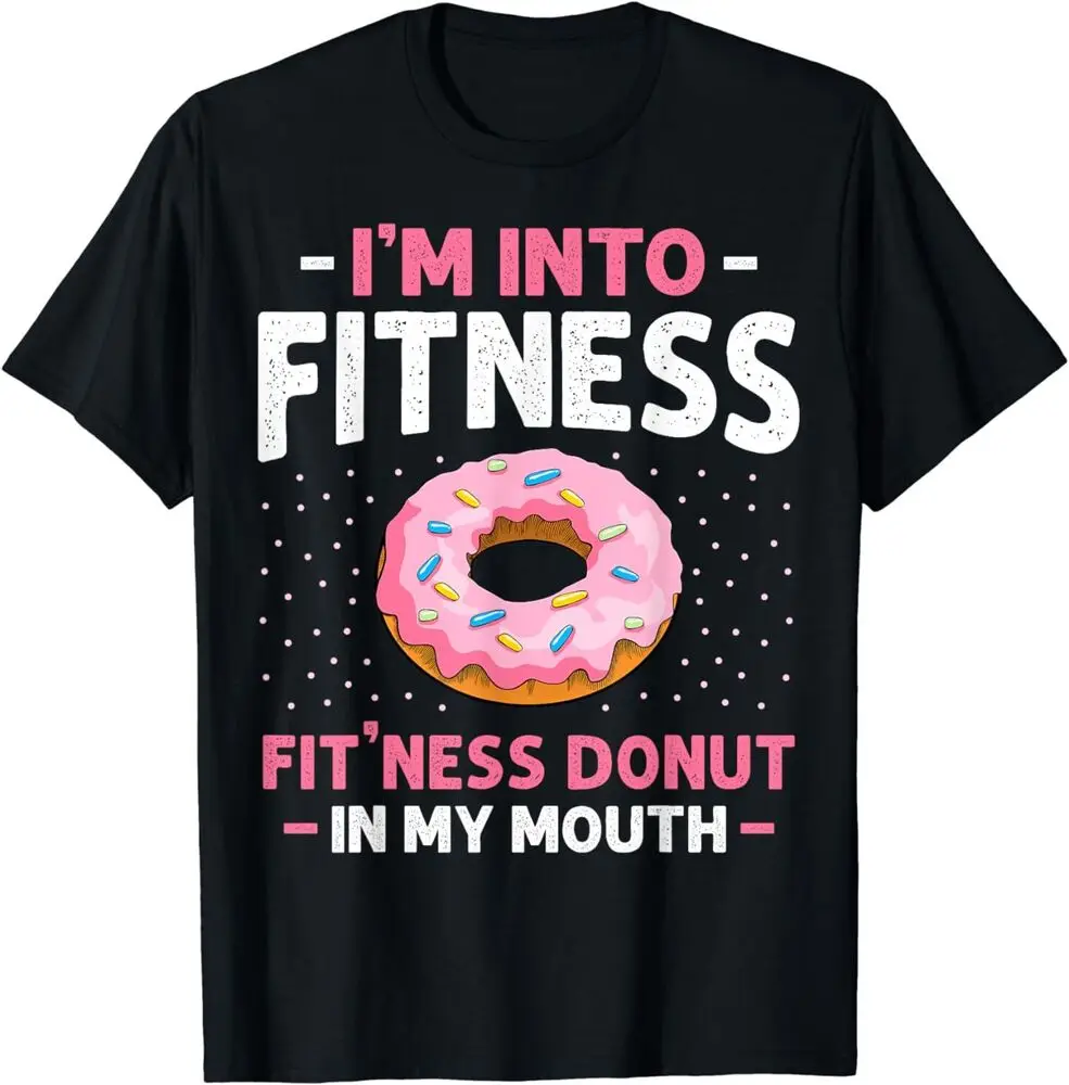 

I'm In Fitness D0nut In My Mouth, тренировочная футболка для любителей спорта, Мужская одежда, женские футболки, высокое качество, 100% хлопок, короткий рукав