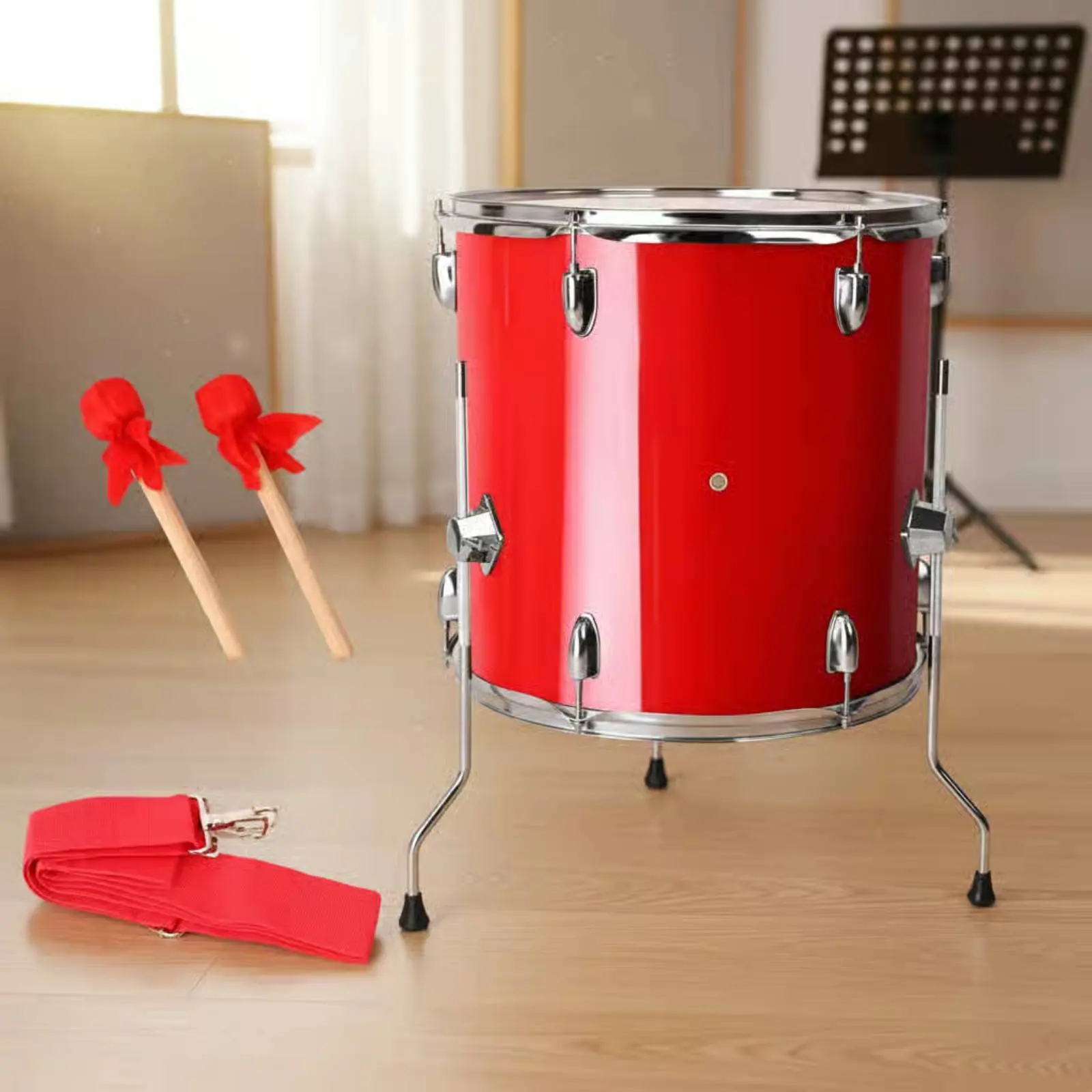 16 Inch Cheering Drum with Sticks and Strap Crowd Support Drum Set Easy to Carry Loud Sound for Fans, Sports Events, Stadium