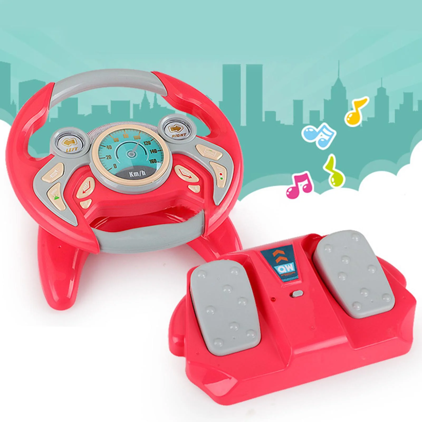 Kids Steering Wheel Co-Pilot Steering Wheel Simulates Driving Car Steering Wheel Simulates Driving Educational Driving Toys