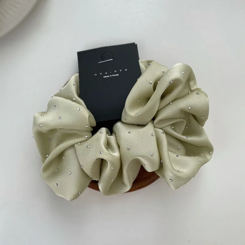 Moda cor sólida cristal cabelo scrunchies coreano elástico faixas de cabelo para mulheres rabo de cavalo laços de cabelo meninas acessórios de cabelo