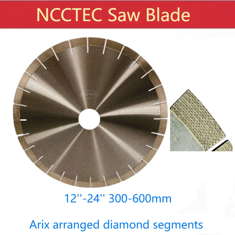 

12''-24'' ARIX Ordered Arranged Diamond Bridge Saw Blade for Cutting Granite Engineered Stone 300-600mm Cutting Disc Silent Core