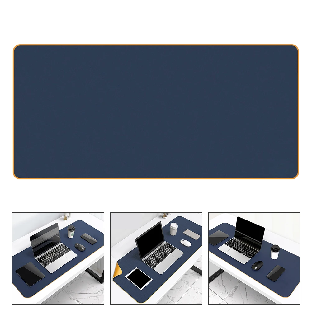 

Large Blue Modern Mouse Pad for Office Anti Slip Non Reflective PU Water Repellent Stain Resistant Desk Accessories Computer