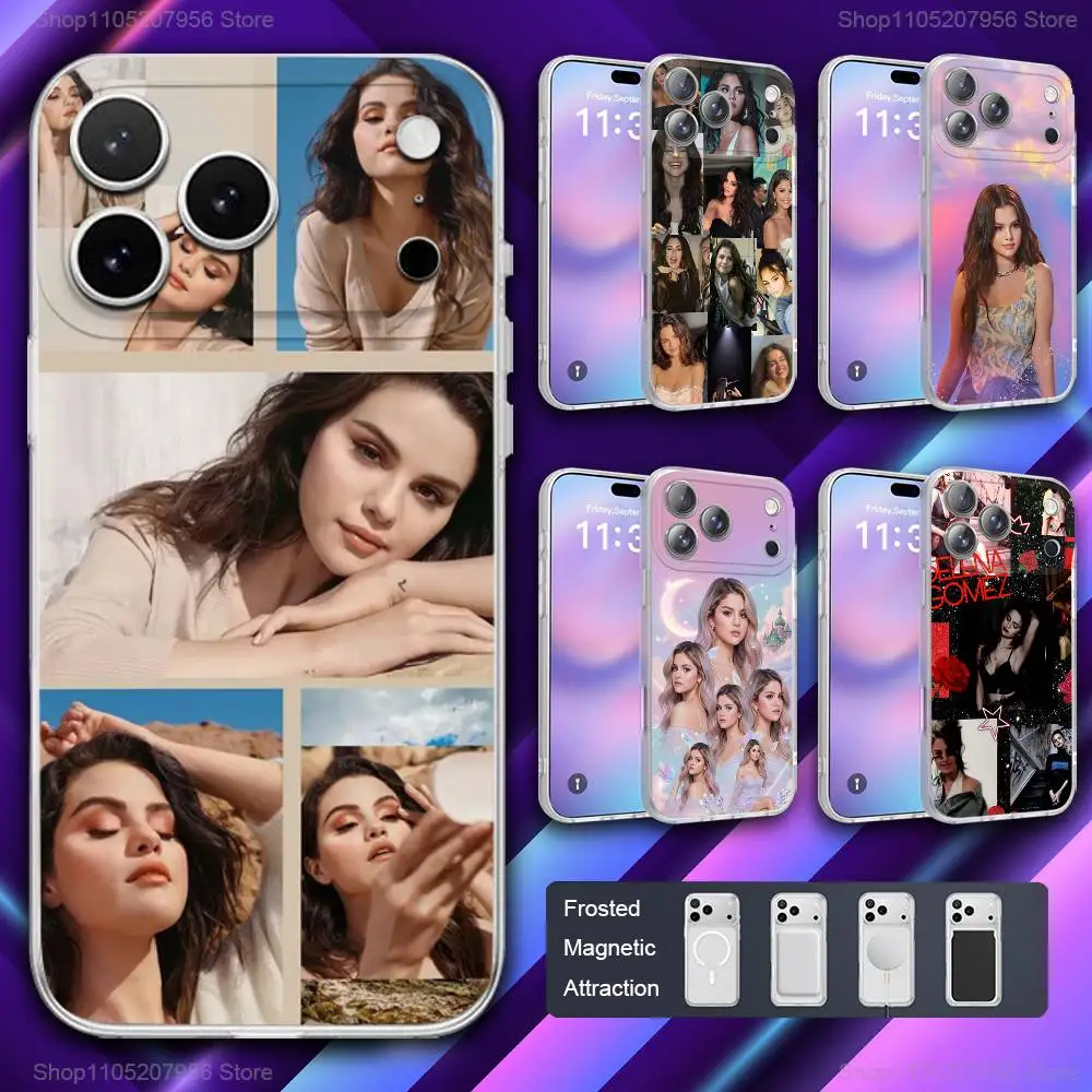 حافظة هاتف S-Selena Singer G-Gomez لهاتف iPhone 11,12,15,14,13,17,16,Pro,Plus,E,Max,Air,غطاء مغناطيسي صغير