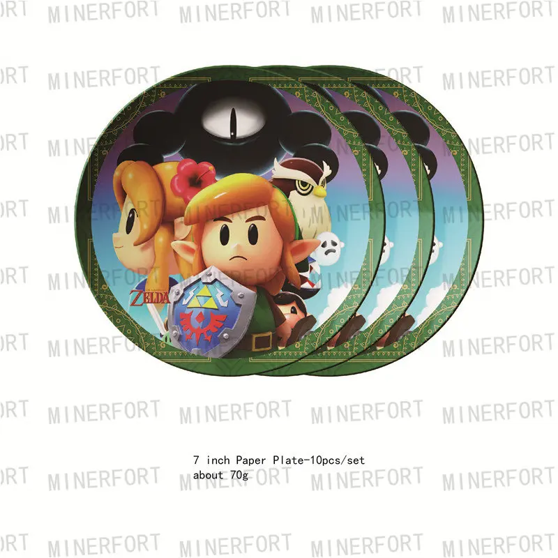 ZELDA Birthday Party Supplies ZELDA Disposable Tableware Plates Cups Napkins Balloon Baby Shower for Boys Girls Party Decoration