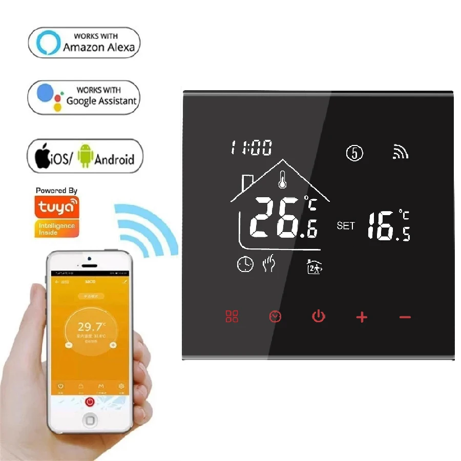 

Hot sell M4A Warm Floor Thermostat Tuya WiFi 3A 16A Electric/Gas Boiler/Water Heating Temperature Controller