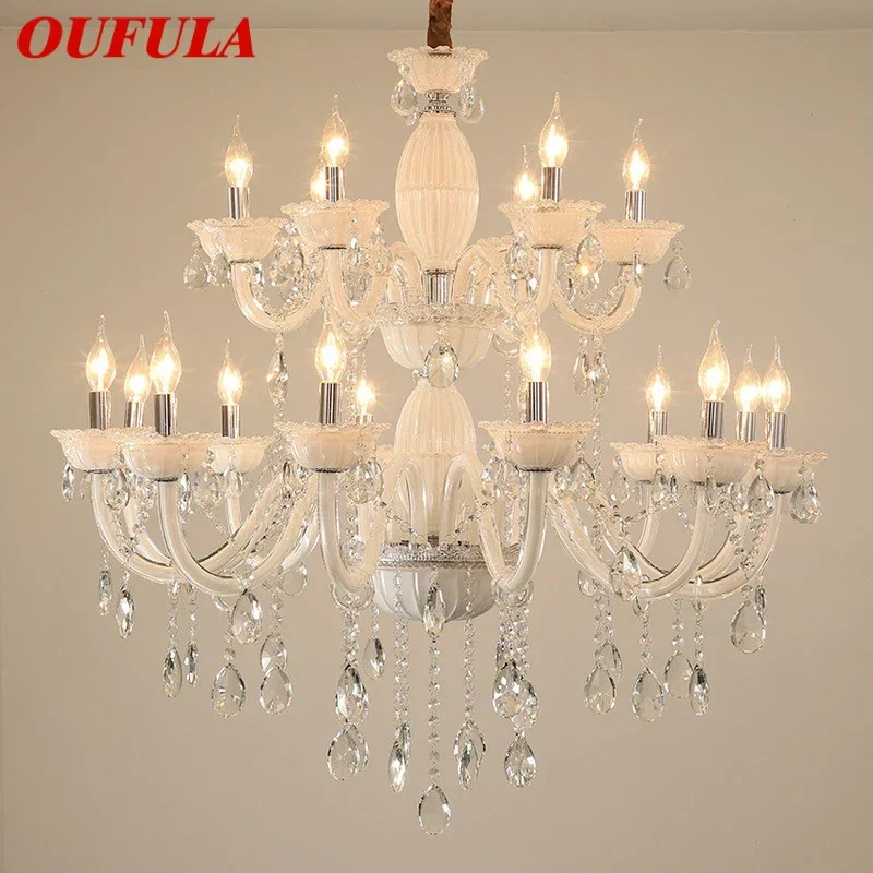 

OUFULA European Crystal Pendent Lamp Candle Lamp Luxury Art Living Room Restaurant BedroomVilla Hotel KTV Chandelier