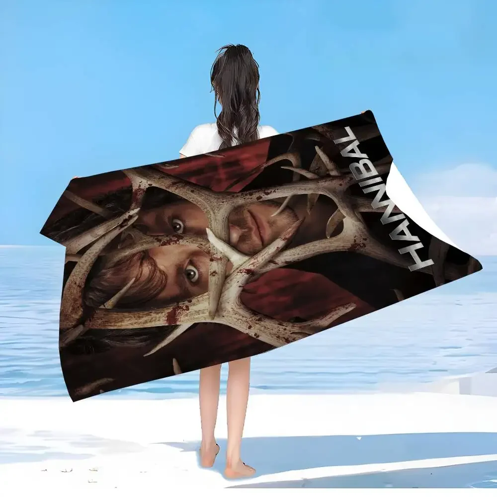 TV Series Movie Hannibal Big Microfiber Beach Towels Quick Dry Towel Sand Beach Towels Pool Towel For Travel Swim Pool Yoga