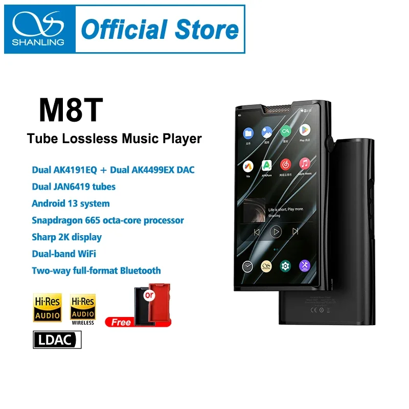 SHANLING M8T Tube Portable HIFI Music Player Android High-Resolution MP3 Bluetooth Walkman dual 4191EQ dual 4499EXDAC chips