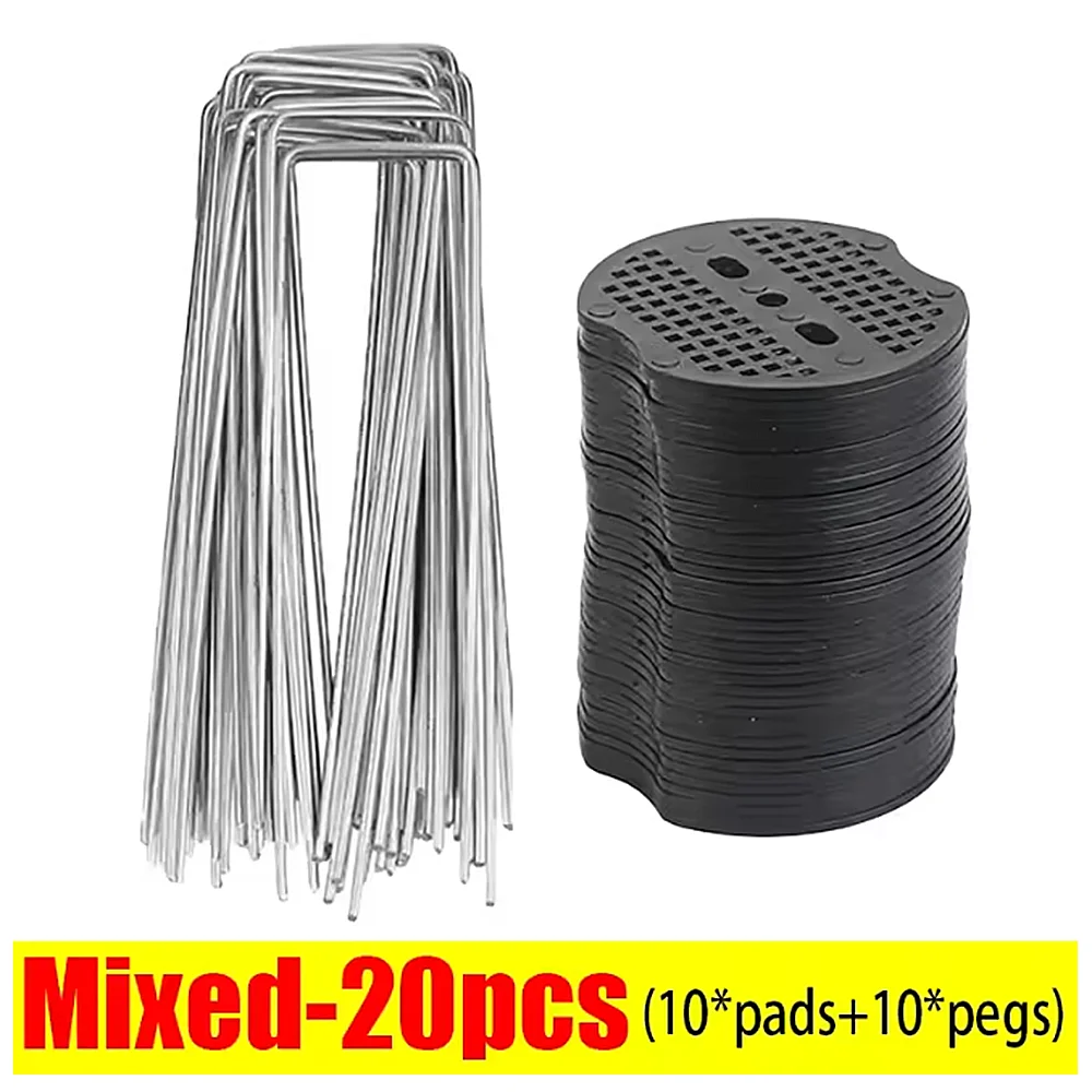 U-type Garden Staples Heavy-duty Fence Tubing Stakes Sod Pins Galvanized Landscape Spike for Holding Lawns Barrier Ground Nail
