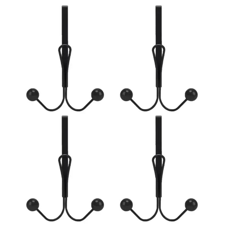E8BD 4Pcs Over Door Hooks Featuring Protective Sponge Inserts Fit Door 1.2 to 1.4 Inches Wide Metal Construction Rust Proof