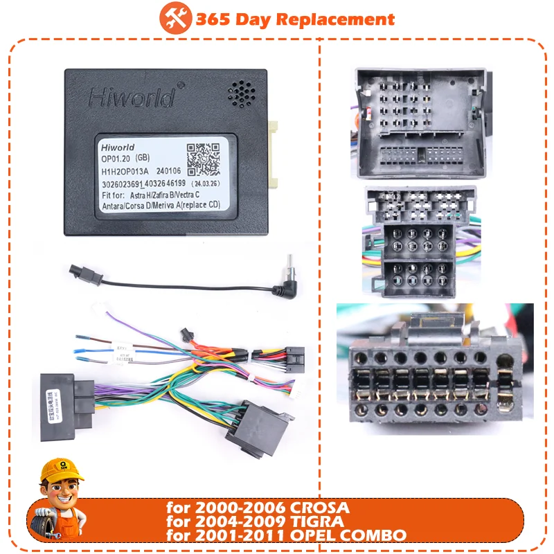 

Декодер Canbus Box для 2001-2011 OPEL COMBO/2000-2006 CROSA/2004-2009 TIGRA автомобильный стерео радио ISO кабель разъем адаптер