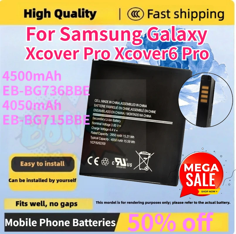 Brand New 4500mAh EB-BG736BBE 4050mAh EB-BG715BBE High Quality Replacement Battery For Samsung Galaxy Xcover Pro Xcover6 Pro