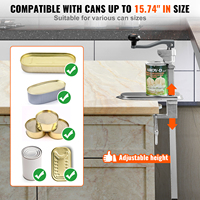 SucceBuy Manual Can Opener Commercial Table Clamp Opener for Large Cans Can Opener with Base Adjustable Height Industrial Opener